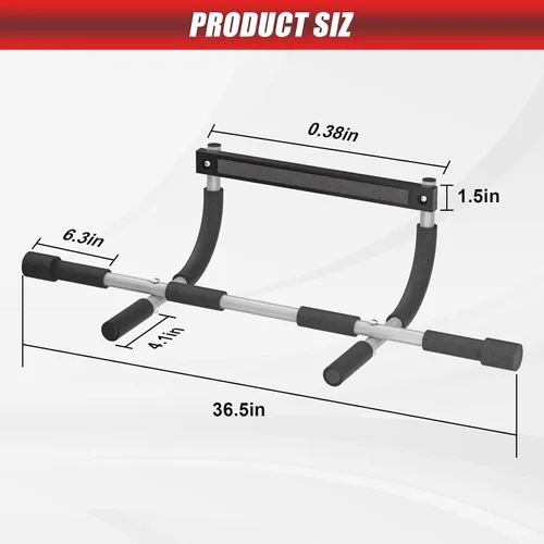 Vista 2 de Barra de dominadas para puerta, barra de dominadas portátil para entrenamiento de fuerza, barra de entrenamiento de fitness corporal con acero