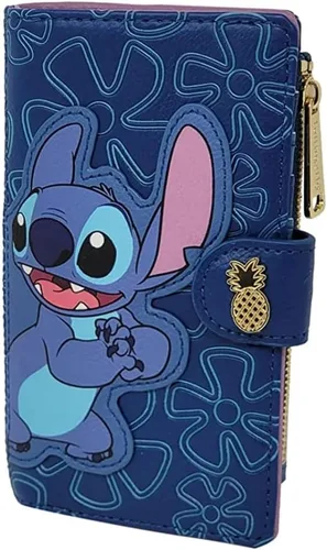 Vista 2 de Loungefly Cartera de cuero sintético Disney Stitch Wallet Snap Flap Clutch, Varios