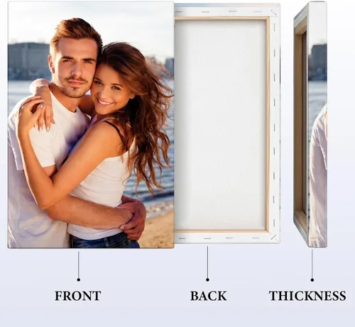 Vista 4 de Lienzo de foto personalizable con impresión y marco flotante profundo - Arte de pared envuelto en galería personalizada de tu imagen - Opciones
