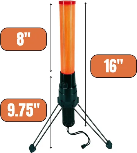 Vista 2 de Barra de luz de señal de mano de 16 pulgadas Multifunción con soporte de trípode Esencial para control de tráfico y eventos al aire libre