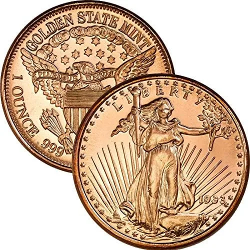 Vista 6 de Moneda redonda de cobre puro .999 de 1 oz (Apolo 11 50 aniversario)