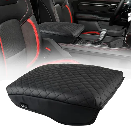 Vista 10 de Funda para consola central, para Ford Explorer 2012-2019, accesorios impermeables, de microfibra, de cuero, caja de reposabrazos, funda protectora