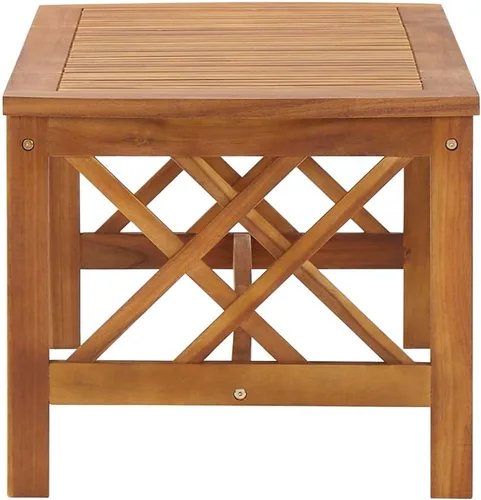 Vista 4 de Brown Solid Acacia Wood Coffee Table, 19.7x40.2x16.9 inch Rectangular Living Room Table, Oiled Finish Rustic Design, Indoor Outdoor Mesa de Centro