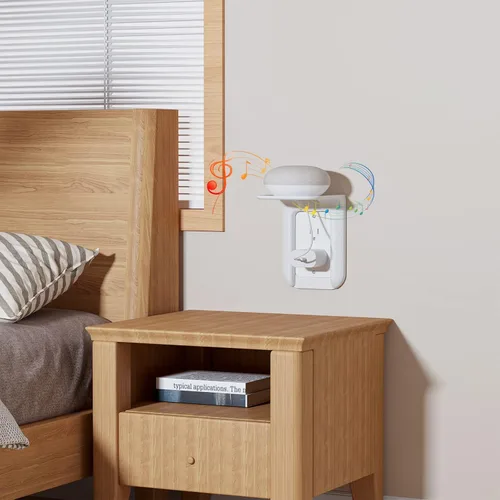 Vista 7 de WALI - Repisa para enchufe de pared, estante de baño hasta 10 libras, organizador de pared estándar vertical dúplex para ahorrar espacio