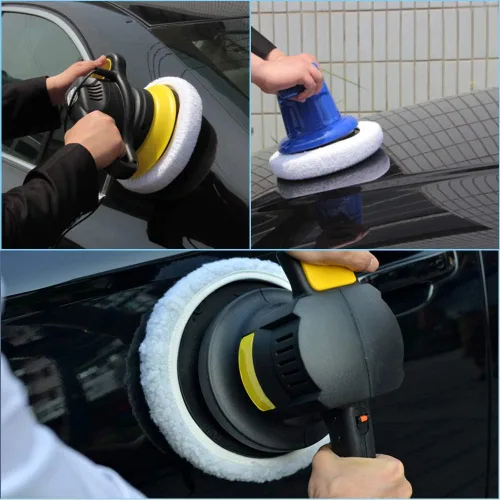 Vista 7 de Tapón de pulidor de coche (5 a 6 pulgadas), 5 unidades de gorro de pulido de lana orbital, cubierta de cera para pulidor de automóvil