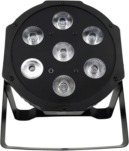 Vista 3 de Aleación de aluminio Led Flat Stage Par 7x18W Luces de escenario DJ con control Dmx512 RGBWA UV 6in1 luces, bueno para escenarios de DJ, clubes