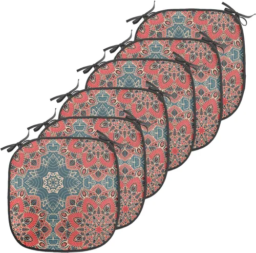 Vista 140 de Ambesonne Flamingo - Cojín de asiento para silla, diseño de fantasía exótica con elementos de vida silvestre hawaiana en colores pastel, acolchado