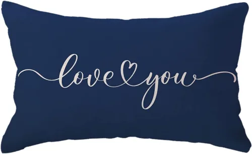 Vista 9 de Love You - Fundas de almohada lumbar para parejas, aniversarios, bodas, compromisos, día de San Valentín, 12 x 20 pulgadas (beige)