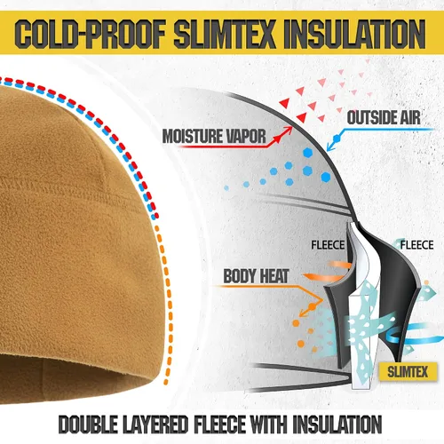Vista 3 de M-Tac Gorra de reloj de forro polar - Gorro táctico de invierno con Slimtex