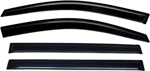 Vista 7 de Lightronic WV94063 - Protector de lluvia para ventana lateral de montaje exterior, humo oscuro, juego de 4 piezas, se adapta a Toyota Highlander