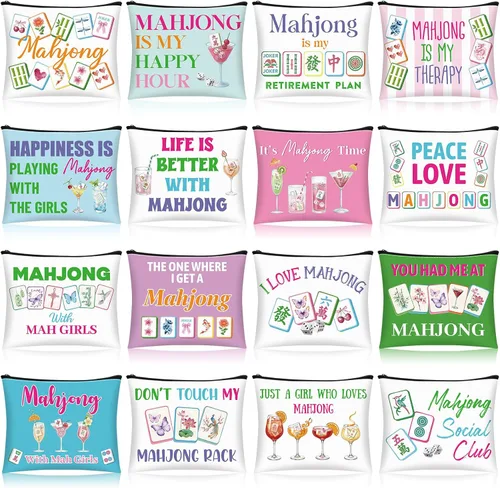 Vista 13 de 16 bolsas de maquillaje Mahjong para regalo de mujer, estilos 2