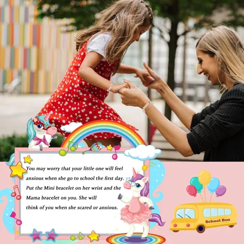 Vista 2 de Pulsera para el primer día de Shcool Kindergarten de primer grado para el regreso a clases, regalos para mamá e hija, pulseras para mamá e hija