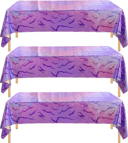 Vista 10 de 3 piezas de mantel de fiesta con lazos rosas de gatitos, lindo mantel de gatitos con puntos, rectangular desechable de 54×108 pulgadas, blanco