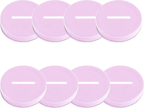 Vista 12 de Mason Jar - Tapa para conserva, 8 piezas de acero inoxidable, ranura para monedas, insertos de tapa normal de boca regular, tarros Mason para Negro