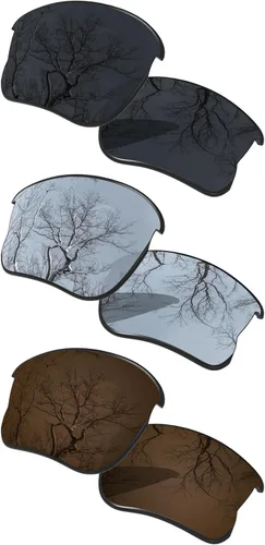 Vista 28 de ToughAsNails Juego de 3 lentes polarizadas de repuesto para Oakley Flak Jacket XLJ Pack