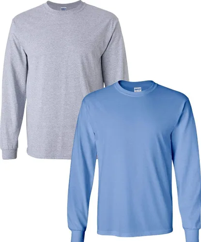 Vista 107 de Gildan - Camiseta de algodón y de manga larga para hombre, modelo G2400 (1) verde irlandés + (1) negro