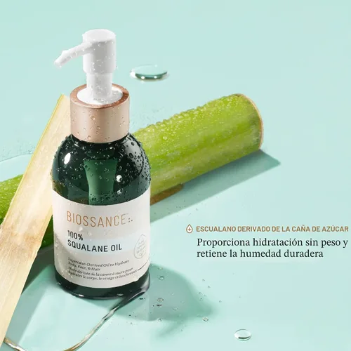Vista 7 de BIOSSANCE Aceite de escualano 100% – Aceite facial y corporal sostenible y vegano – Hidratante hidratante de rápida absorción – Ideal para piel