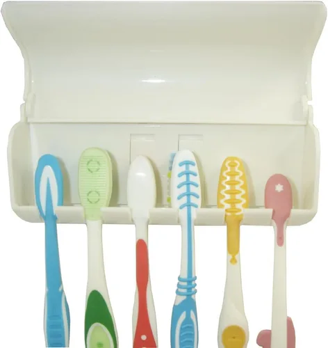 Vista 2 de Eslite Porta cepillo de dientes con tapa (blanco marfil)