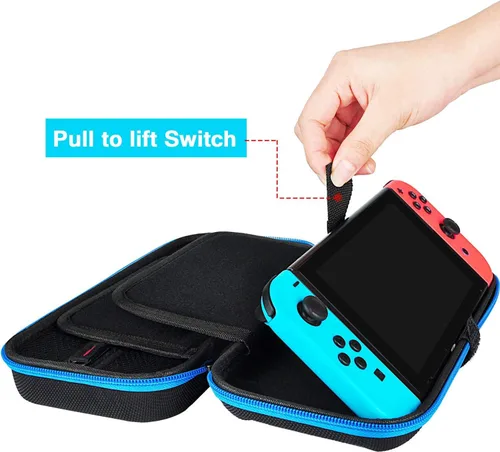 Vista 3 de daydayup Funda para Switch y protector de pantalla de vidrio templado compatible con Nintendo Switch, funda de transporte de viaje rígida de lujo