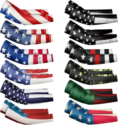 Vista 13 de Newcotte 12 pares de mangas de compresión para niños, manga de compresión de fútbol, béisbol, manga de brazo para jóvenes, protección UV