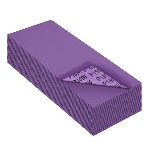 Vista 18 de Papel de lija de grano 80, hojas de lija en seco y húmedo, papel de arena abrasivo de cerámica de alto rendimiento para acabado de muebles