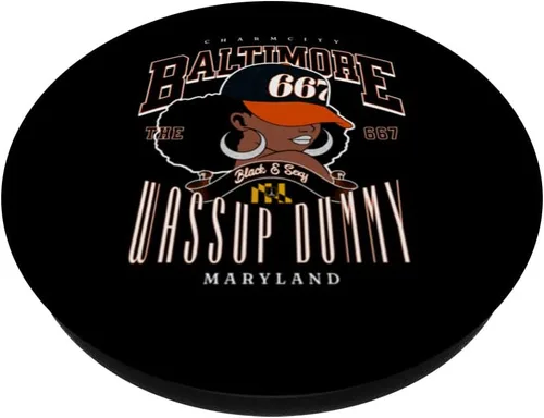 Vista 2 de Maryland Flag-Inspired Afro Design PopSockets Adhesive PopGrip