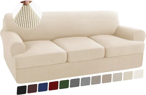 Vista 31 de Turquoize Funda para sillón con cojín en forma de T para sala de estar, funda elástica para sofá, funda suave para sillón, fundas de muebles