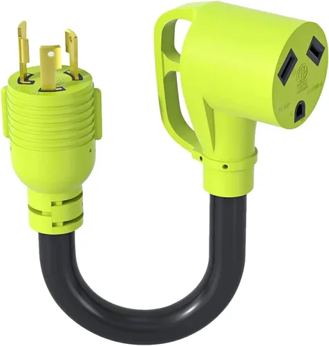 Vista 8 de Adaptador de interruptor de transferencia de generador AOWEITOUR NEMA L5-30P enchufe macho a L14-30R hembra, enchufe de bloqueo giratorio de 30