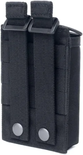Vista 6 de Soporte de radio táctico Molle para radio, funda resistente para radios de dos maneras, almacenamiento ajustable