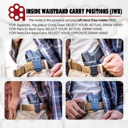 Vista 6 de Amberide IWB Funda Kydex para SIG Sauer P365 / P365 SAS / P365X, transporte oculto, opciones MOS y no MOS disponibles, inclinación ajustable