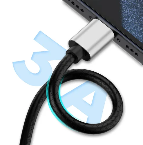 Vista 2 de Cable USB C a USB C【Paquete de 2 de 10 pies】, Cable de carga Usbc a Usbc de 60W/3A Cargador rápido, Adaptador Tipo C a USB para Samsung Galaxy Plata
