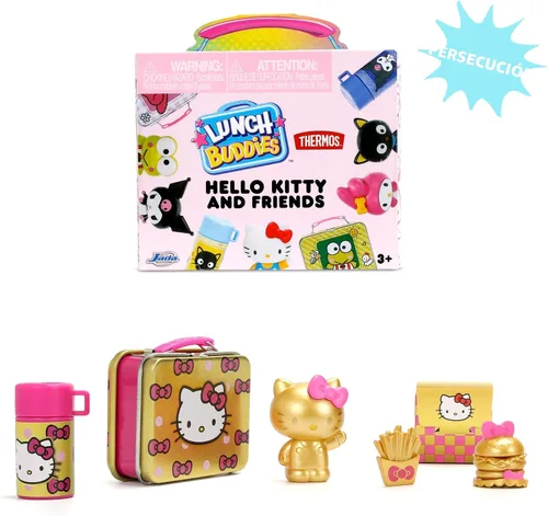Vista 8 de Jada Lunch Buddies – Lonchera térmica coleccionable con botella de termo, figura y accesorios de comida – Juguete Sanrio de 2 pulgadas – Hello Kitty