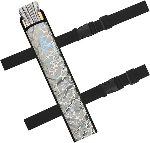 Vista 3 de Ventilador de mano plegable de bambú holográfico con funda para hombresmujeres, ventilador de mano para EDM, festival de música, club, extraño