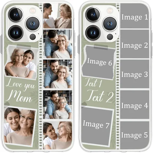 Vista 8 de CUBICER Funda personalizada para teléfono, fundas protectoras de pantalla con texto personalizado, regalos de cumpleaños para mujeres, hombres