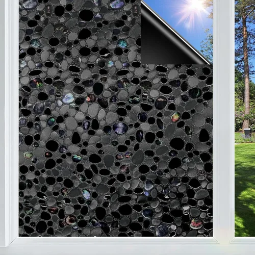Vista 14 de Película opaca para ventana, 100% con bloqueo de luz solar, cubierta de privacidad extraíble para ventana, tinte para ventanas de vidrieras