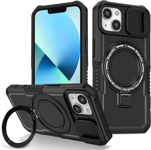 Vista 122 de Funda magnética para iPhone 11, soporte de anillo con ventana corrediza, funda protectora mate a prueba de golpes para iPhone 11 6.1, fundas