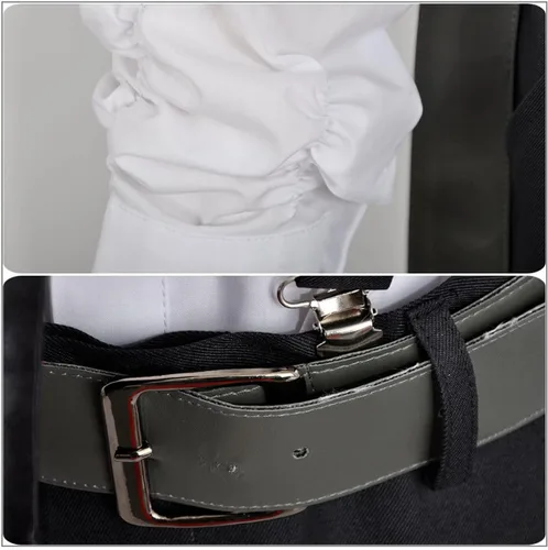 Vista 5 de Weixu Nakajima - Disfraz de uniforme de cosplay con corbata para fiesta de Halloween