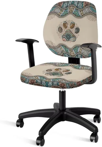 Vista 23 de Talayituse - Funda para silla de oficina o computadora con estampado de estrellas de playa, funda de asiento dividida elástica, extraíble y lavable