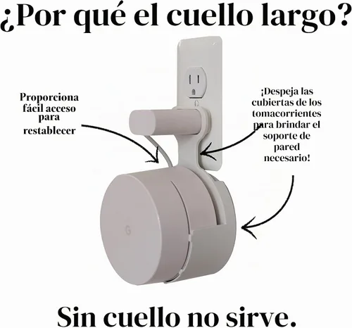 Vista 5 de Soporte de salida WiFi para Google, enchufe rectangular original (no enchufe redondo), paquete de 2