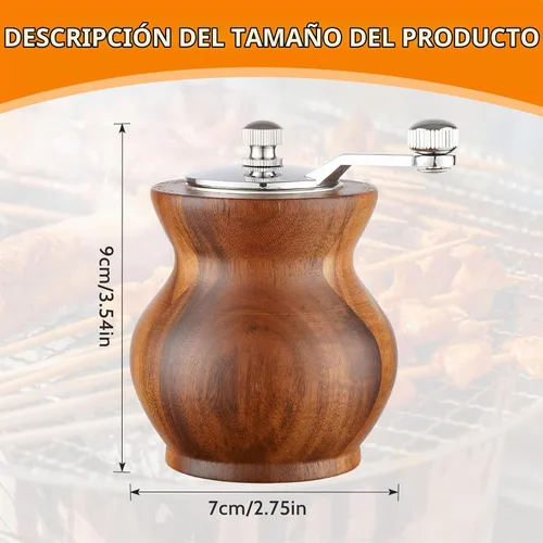 Vista 6 de Molinillo de pimienta, molinos de pimienta de madera clásicos para batir a