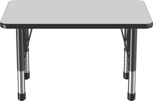 Vista 8 de FDP - Mesa rectangular para actividades escolares y aulas (24 x 36 pulgadas), patas gruesas para niños pequeños, altura ajustable de 15 a 24