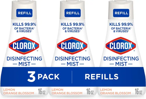 Vista 19 de Clorox Niebla desinfectante, limón y azahar, 1 spray y 1 repuesto, 16 onzas cada uno