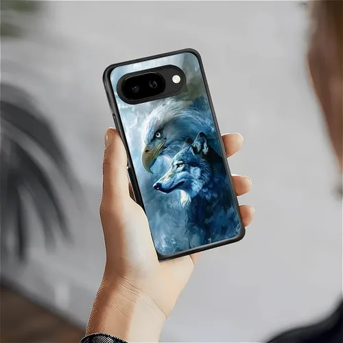 Vista 1025 de Compatible con Google Pixel 4A 5G Mobile Case Creative Acrylic Panel trasero Silicona Protección Grip especialmente diseñado para Google Pixel 4A 5G