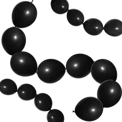 Vista 21 de 100 globos de látex, 10 pulgadas, color negro Enlazable para guirnaldas de arcos rápidos, decoración de boda, cumpleaños, Pascua, no necesita