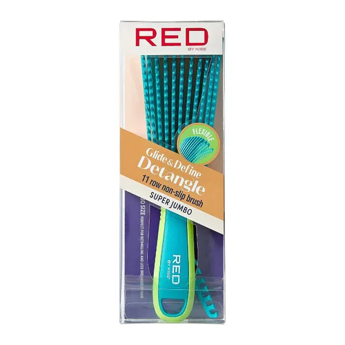 Vista 11 de Red by Kiss Glide & Define Cepillo desenredante con punta de bola antideslizante para el cuidado natural del cuero cabelludo, cerdas resistentes al
