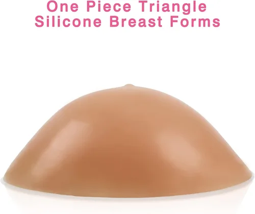 Vista 2 de Vollence One Piece Triangle Silicone Breast Forms Mastectomy Prosthesis Bra Enhancer Inserts Concave Bra Pads