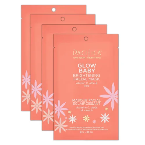 Vista 25 de Pacifica Máscara Facial en Hoja - Máscara Facial Iluminadora Glow Baby con Vitamina C, Aloe y Kelp – Máscara Refrescante para Manchas Oscuras