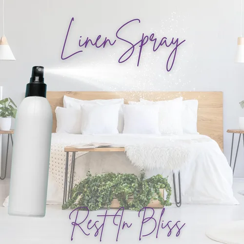 Vista 2 de Spray de lino de crema de mantequilla de vainilla, 2 onzas – Eclectic Lady Sheet and Linen Spray – Sin colores artificiales, parabenos