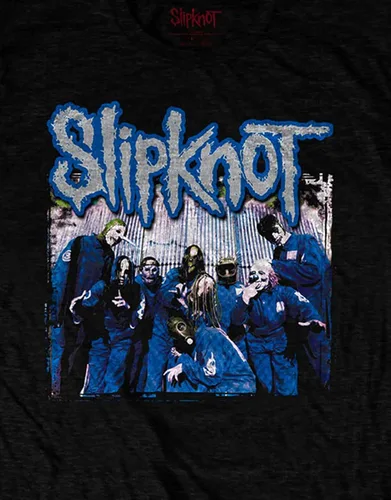 Vista 3 de Slipknot Camiseta ajustada para hombre 20th Anniversary Tattered & Torn (Back Print) Negro