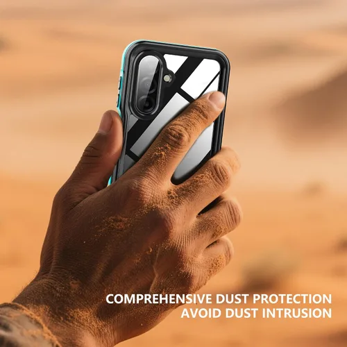 Vista 5 de DINGXIN Funda impermeable para Samsung Galaxy A17 5G IP68 Certificado a prueba de polvo a prueba de golpes Protector de pantalla incorporado Funda